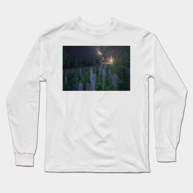 Sugar Hill Lupines Long Sleeve T-Shirt by jswolfphoto